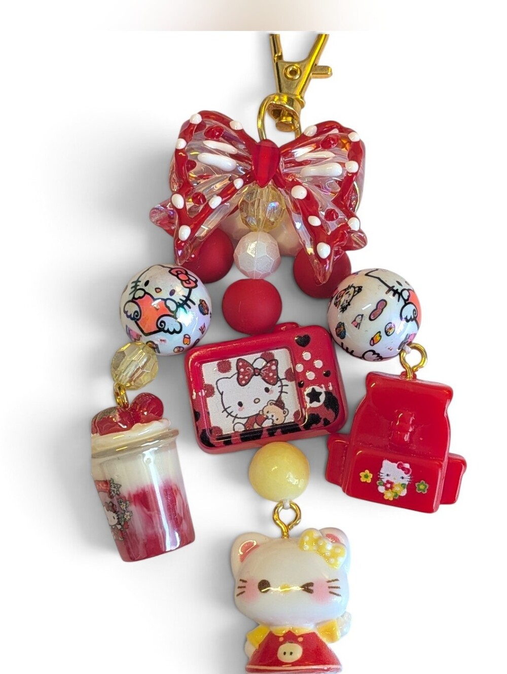 Handmade Hello Kitty Multi String Bag Charm/ Keychain - Picture 4 of 4